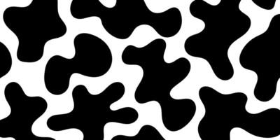 Black and white abstract organic shapes. Pattern background in trendy retro style. Vector illustration