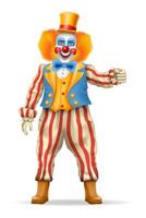 cheerful clown actor and circus character vector illustration isolated on background