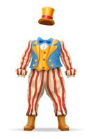 cheerful clown actor and circus character vector illustration isolated on background