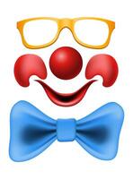 cheerful clown actor and circus character vector illustration isolated on background