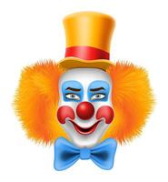 cheerful clown actor and circus character vector illustration isolated on background