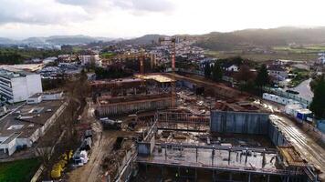 vista aérea do canteiro de obras video