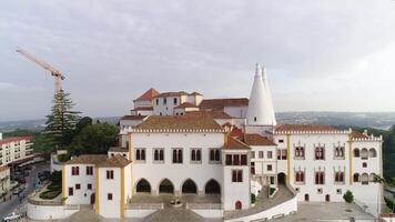 aereo Visualizza famoso palazzo di sintra nel Portogallo video