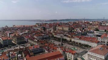aereo Visualizza città di Lisbona. Portogallo video