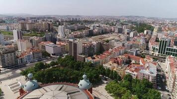 Campo Pequeno Palace Aerial View. Lisbon, Portugal video