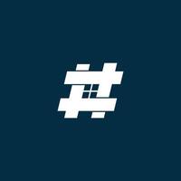 hashtag símbolo con casa casa ventana logo icono diseño ilustración vector