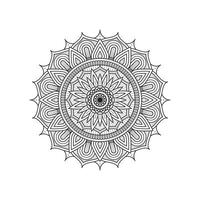 acromático negro y blanco radiante circular rayos de sol mandala forma obra de arte patrones vector