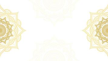 Gilded Harmony Blank White Vector Background Decorated With Gold Contour Of Lotus Mandala