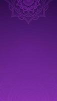 Regal Purple Blank Vertical Vector Background Decorated with Lotus Mandala Art