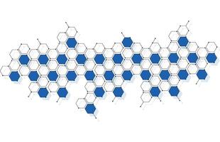 Fondo de conexión de línea de puntos de patrón de cajas geométricas abstractas. tecnología moderna con malla cuadrada. geométrico sobre fondo blanco con líneas. celda de cubo. ilustración vectorial vector