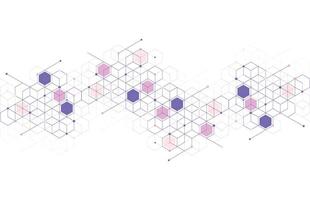 Fondo de conexión de línea de puntos de patrón de cajas geométricas abstractas. tecnología moderna con malla cuadrada. geométrico sobre fondo blanco con líneas. celda de cubo. ilustración vectorial vector