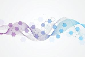 Abstract hexagonal molecular structures in technology background and science style. Medical design. Vector illustration