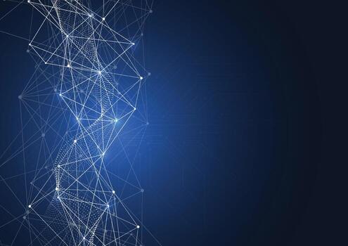 plantilla de ciencia abstracta. Fondo de conexión de líneas y puntos de tecnología. papel tapiz o pancarta con moléculas de adn. ilustración vectorial vector