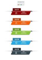 concepto de negocio de plantilla infográfica con flujo de trabajo. vector