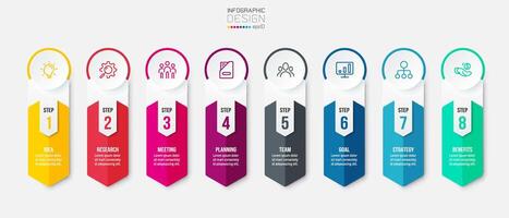 concepto de negocio de plantilla infográfica con paso. vector