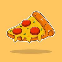 ilustración dibujos animados Pizza vector diseño bueno para pegatina