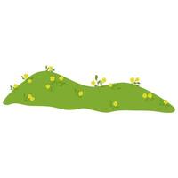 Grass hill with flower vector