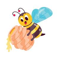 Flat Style Honey Stickers vector