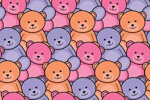 Bear toy pattern background seamless vector