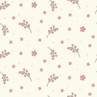 seamless pattern with tiny pink flowers vector