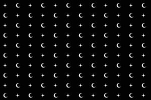 White sparkles and crescent moon texture pattern seamless isolated on black background vector