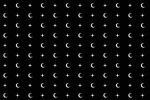 White sparkles and crescent moon texture pattern seamless isolated on black background vector