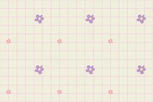 Hand drawn Pastel grid book and flowers isolated vector