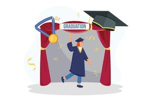 Graduation Day Flat Illustration Design vector