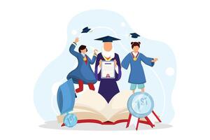 Graduation Day Flat Illustration Design vector