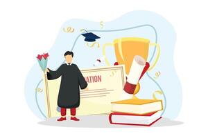 Graduation Day Flat Illustration Design vector