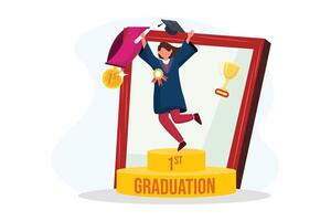 Graduation Day Flat Illustration Design vector