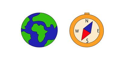 World traveling or GPS navigation concept. Vector illustration