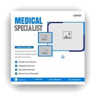 Professional medical healthcare service social media post template design vector