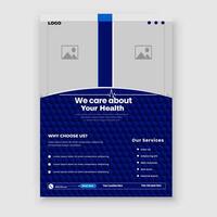 Corporate healthcare and medical a4 flyer design template vector