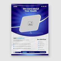 Corporate healthcare and medical a4 flyer design template vector