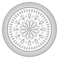 Round Vector Floral Symmetrical Pattern