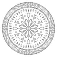 Round Vector Floral Symmetrical Pattern