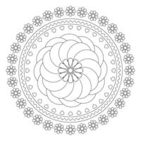 Round Symmetrical Floral Ornament vector