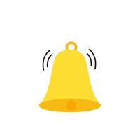 Vector illustration of yellow bell isolated on white background.