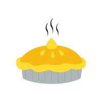 Vector illustration of hot pie isolated on white background.