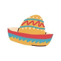 Sombrero mexican hat illustration. Traditional Mexican costume element isolated vector