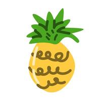 Pineapple with leaves icon on white background vector