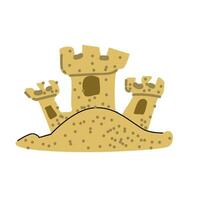 Sandcastle illustration icon in flat style vector