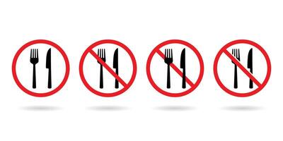 Eating prohibited icon vector. Cutlery and prohibition sign. Anti spyware icon symbol illustration. vector