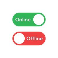 Online offline switch icon vector. On off slider concept. Online and offline button sign. vector