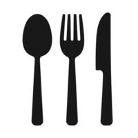 conjunto de tenedor cuchara y cuchillo icono vector. cuchillería icono colocar. vector