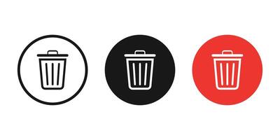 Trash can icon vector. Recycle bin sign symbol. Delete symbols. vector