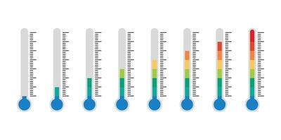 Temperature symbol set. Temperature measurement. Thermometer icon vector Illustration