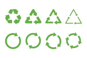 Recycle icon symbol vector. Recycle and Rotation arrow icon set. vector