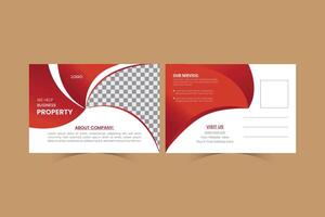 Postcard design template vector